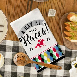 Yarcooly Kentucky Dish Towels Kentucky Tea Towels Horse Racing Banner Kentucky Decorations for Home Party