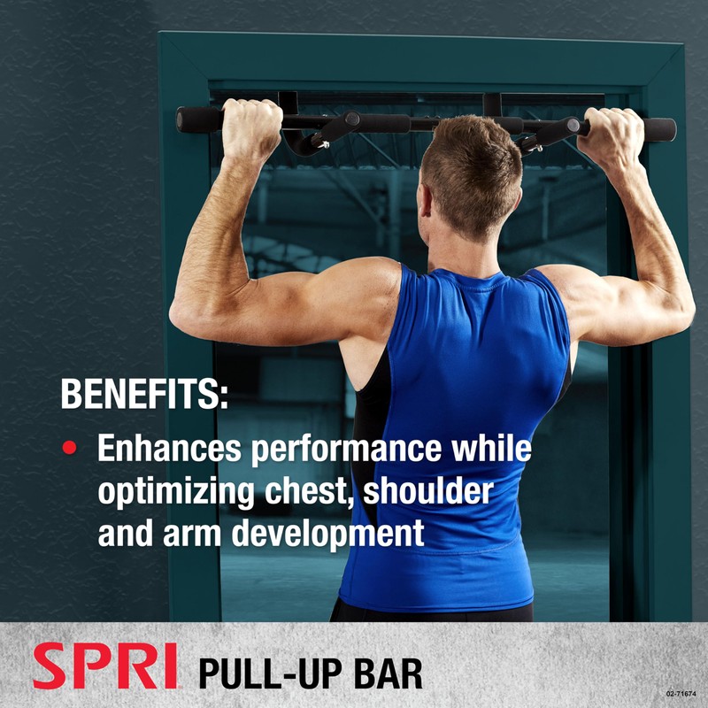 SPRI Pull Up Bar - 8-Grip Door Frame Mounting Pull-Up