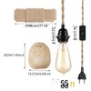 Hanging Lampshade with Plug, Outdoor Lamp, Hanging Boho Rattan Ceiling