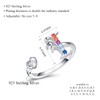 FOREVER QUEEN Adjustable Initial Letter Ring for Women 925 Sterling