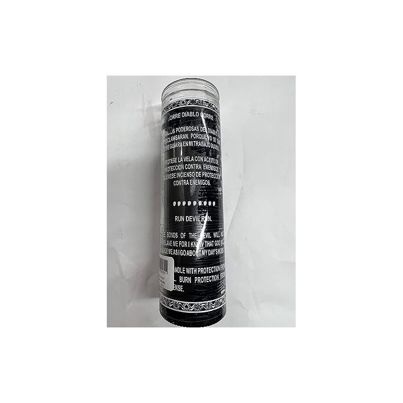 Run Devil Run Unscented Black Pillar Candle in Glass