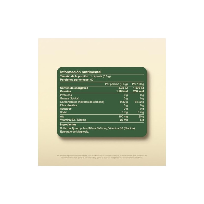 Vital Botanics Niacina Vitamina Ajo Multivitamínico Mujer Hombre Cápsulas Azúcar
