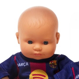 Miniland FC Barcelona - Bambola 21 cm con Divisa Ufficiale Blaugrana, Bambola Calcio Barça Articolata e da Collezione, Licenza Ufficiale (Caucasico)