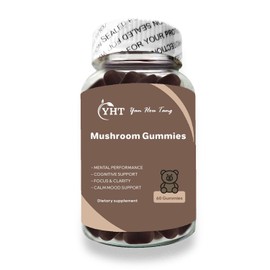 Eilin YHT 10 Mushrooms Gummies 2500mg Serving - Boosts Cognitive Vitality Immune Support Supplements Reishi, Cordyceps, Turkey Tail, Maitake, Shitake, Chaga