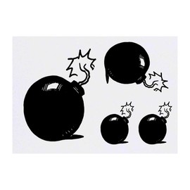 4 x 'Bomb' Temporary Tattoos (TO00014240)