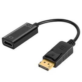 AXFEE 4K DisplayPort to HDMI Adapter, Unidirectional DP PC to HDMI Monitor, Displayport HDMI Adapter, DisplayPort to HDMI Adapter, Compatible with Laptop, PC, Monitor, TV, Projector