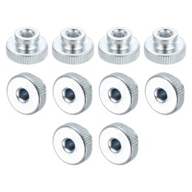 sourcing map Knurled Thumb Nuts, 25Pcs M6x1mm Iron Round Knobs Fasteners for 3D Printer Part, Silver Tone