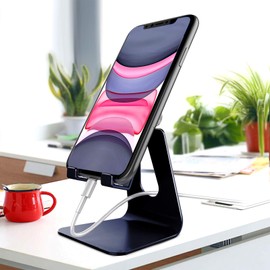 Adjustable Cell Phone Stand, CreaDream Phone Stand, Cradle, Dock, Holder, Aluminum Desktop Stand Compatible With Phone Xs Max Xr 8 7 6 6s Plus SE Charging, Accessories Desk,All Mobile Phones-Navy Blue