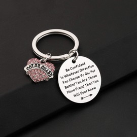 LQRI Color Guard Charm Keychain Colorguard Senior Graduation Gift Be Confident in Whatever Direction You Choose to Go Flag Girl Jewelry Color Guard Gifts for Teens and Girls (K-color guard Be)