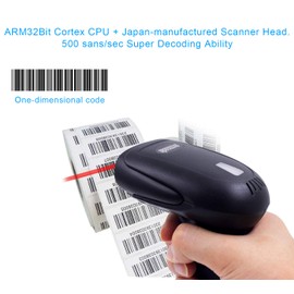 USB Wireless Barcode Scanner with Stand,Symcode Barcode Scanner Wireless Versatile 2-in-1 (2.4Ghz Wireless+USB 2.0 Wired) Rechargeable Cordless 1D Barcode Reader USB Handheld Bar Code Scanner Wireless