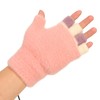 USB Heating Winter Gloves Cotton Knit Washable Women USB Fingerless