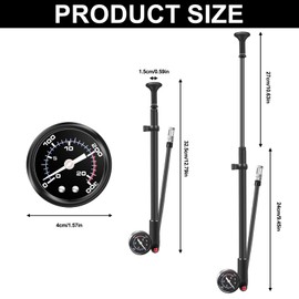 Vaileal High Pressure Damper Pump, High Pressure Shock Pump, Portable Shock Absorber Pump, Fork Pump, Mini Bicycle Pump, Bicycle Tyre Shock Pump for MTB, Bicycle, Suspension Fork, Rear Suspension (Max