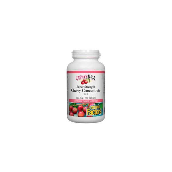 Natural Factors CherryRich Super Strength Cherry Concentrate 500 mg, 180 Softgels