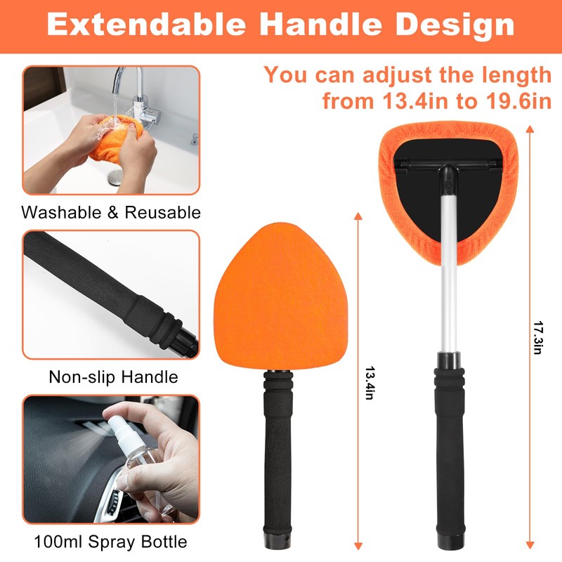 Viewsun Windshield Cleaner Tool, 15Pcs Car Interior Cleaning Kit, Detailing