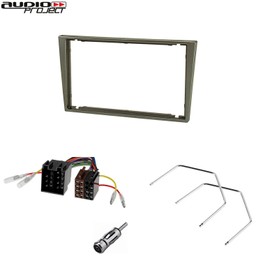 Audioproject A386.2-10 Car Radio Fascia Set 2 DIN Compatible with Opel Agila Astra Corsa C Combo Omega Vectra Meriva Vivaro Zafira Suzuki Radio Adapter Antenna Adapter Release Dark Grey