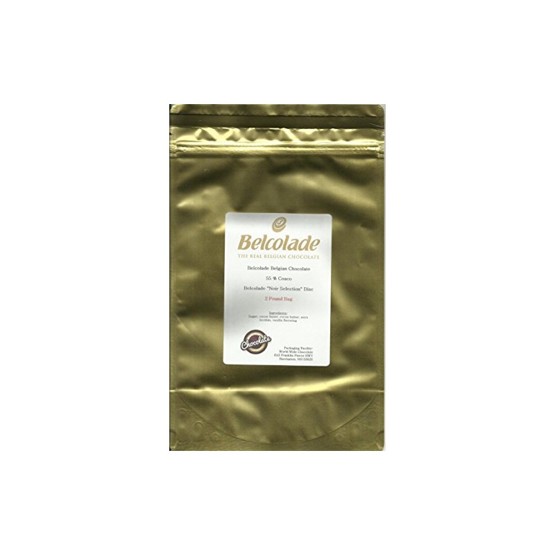 Belcolade Belgian Chocolate - Dark Semi-sweet Chocolate Discs, "Noir Selection",