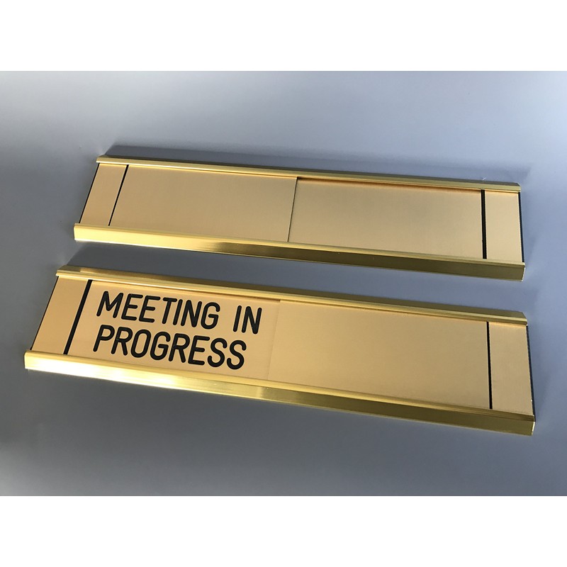 Sliding Signs - Entry Control - Meeting in Progress (Or