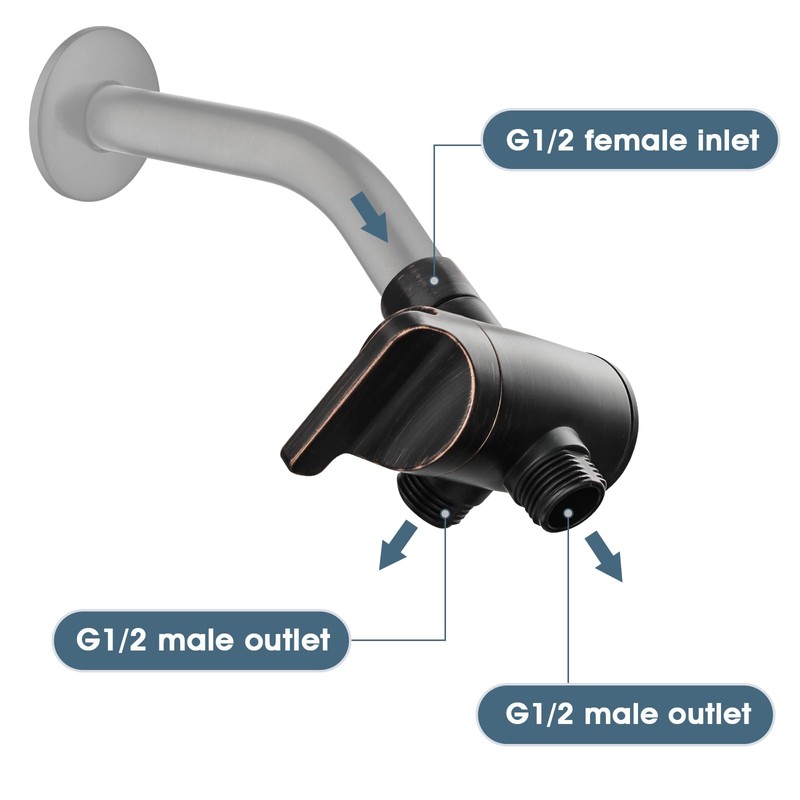 BRIGHT SHOWERS Shower Arm Diverter Valve for Hand held Showerhead
