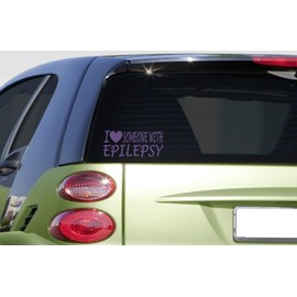 EZ-STIK I Love Someone with EpilepsyI421 8" Purple Sticker Decal Epileptic Seizure