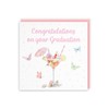 Hunts England - Pink Cocktail And Butterflies Elegant Graduation Card