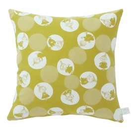 MOOMIN Moomin Cushion Cover, Bubble Dot, Mi, Mustard, Approx. 17.7 x 17.7 inches (45 x 45 cm), Jacquard Weave, Zipper Type, Made in Japan