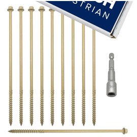 Heavy Duty Structural Railway Sleeper Landscaping Decking Frame Fixing Screws with Free 8mm Hex Bit ( 25 Pack of 115mm Wood Screws )
