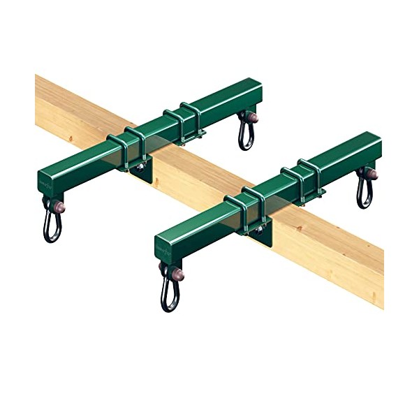 Swurfer Swingset Conversion Bracket - No Tree, No Problem, Convert Your Swingset to a Swurfset, Heavy Duty Horse Glider Bracket for Swing Set Attachment (Green (2 Pack))