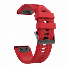 NotoCity Compatible Fenix 5X Band 26mm Width Soft Silicone Watch Strap for Fenix 8 51mm/Fenix 6X/Fenix 7X/Fenix 5X Plus/Fenix 6X Pro/Fenix 3/Fenix 3 HR/Tactix/Descent MK1/D2 Delta PX/D2 Charlie-Red