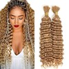 Jucames Real Hair Wefts, Deep Wave, Human Braiding Hair Extension,