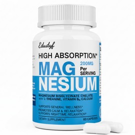 Chelated Magnesium Bisglycinate 200mg with L-Theanine, 60 Capsules