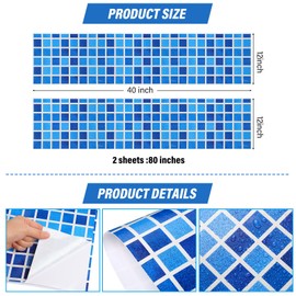Nuanchu Self-Adhesive Vinyl Pool Liner Patch - Waterproof PVC Repair Sheet for Above Ground Pools, Bounce House, Inflatable Boat & Swimming Toys(Checkered,12 x 40 Inch)