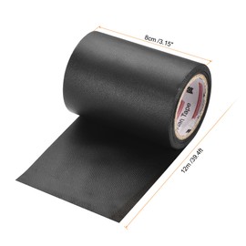 MECCANIXITY Pipe Wrap Tapes Non-Adhesive 8cmx12m Protective Waterproof Tube Protector for Air Conditioner HVAC Pipes, PVC Black Pack of 3