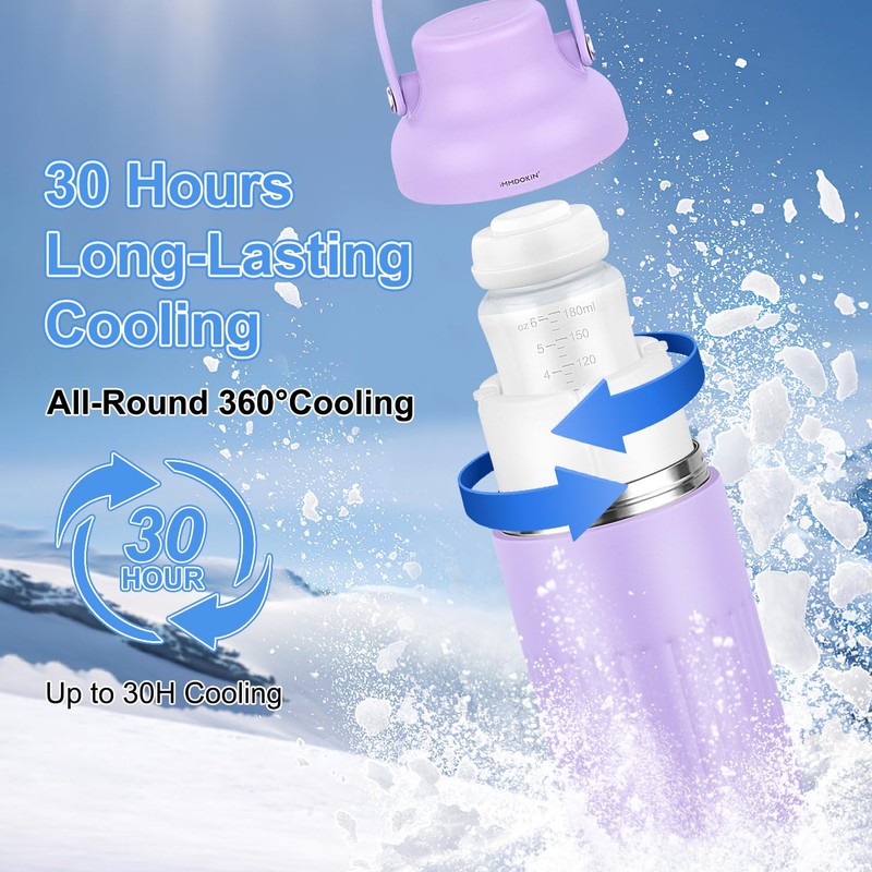 Compact Breast Milk Cooler Bottle, 12oz Portable Breastmilk Cooler with