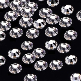 Onwon 288 Pieces SS30 / 6.35mm Clear Crystal Flat Back Brilliant Round Rhinestones Glass Stones Glitter Gems Transparent Faux Diamond (Clear)