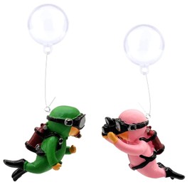 Fish Tank Decorations, Lovely Mini Diver Resin Aquarium Decoration Fish Tank Accessories Floating Divers Ornaments, for Home Office Aquarium Accessories (Green,Pink)