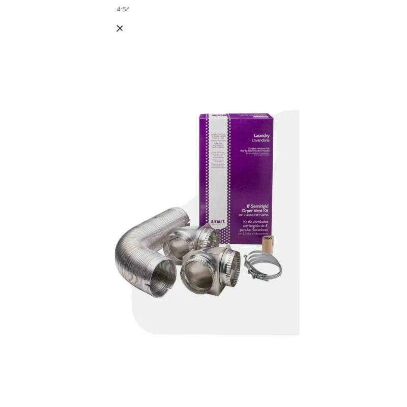 Smart Choice 8' ft Simi-Rigid Dryer Vent Kit with 2