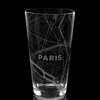 PARIS FRANCE Engraved City Street Map Beer Pint Glass |