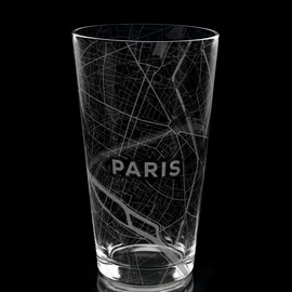 PARIS FRANCE Engraved City Street Map Beer Pint Glass | Perfect Drinking Gift Idea & Unique Decor!