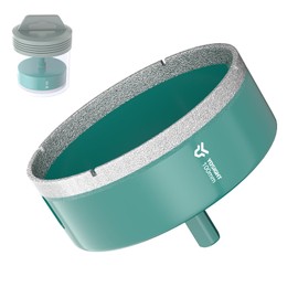 4 Inch Diamond Hole Saw - 100 mm Triangle Shank Diamond Core Drill Bit for Cordless Drill & Drill Press, Dry/Wet Hole Opener, Ideal for Tile Granite Marble Glass Ceramic Brick Stone