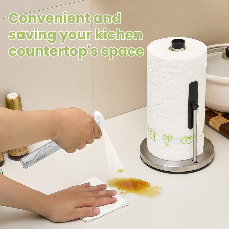 sagetta Paper Towel Holder with Spray Bottle Pump and Tension