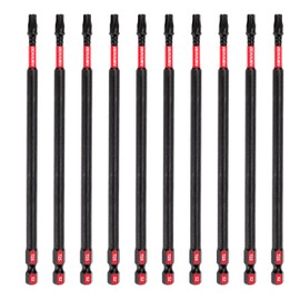 GEINXURN 10Pack Impact Tough #25 Torx 6 in. Insert Driver Bits, Magnetic T25 Head Power Bits, S2 Alloy Steel T25 Screwdriver Bits Set Bulk