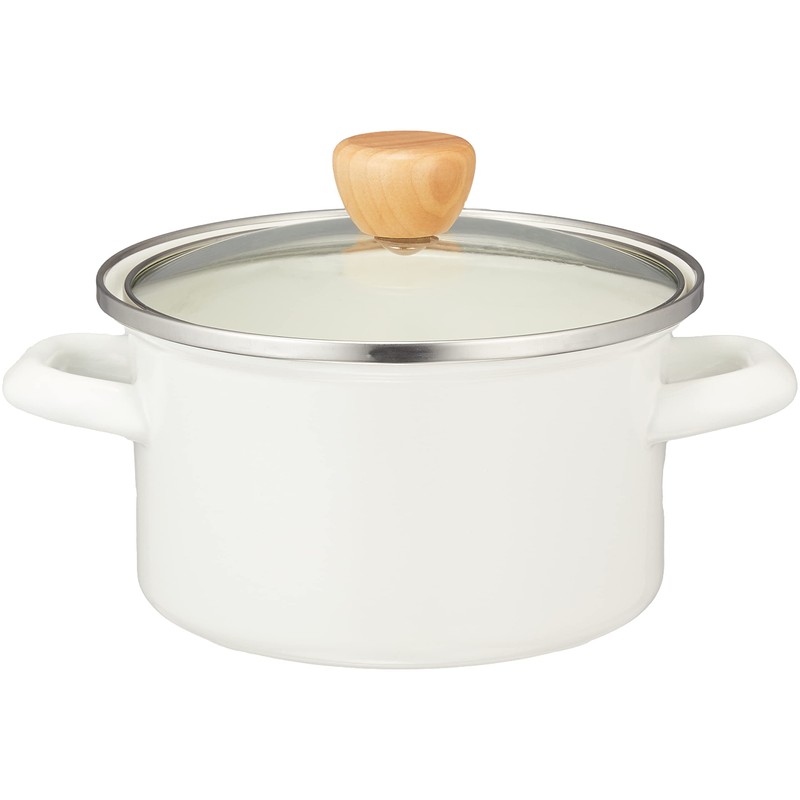 Pearl Metal HB-1367 Enameled Two-Handled Pot, 5.9 inches (15 cm),