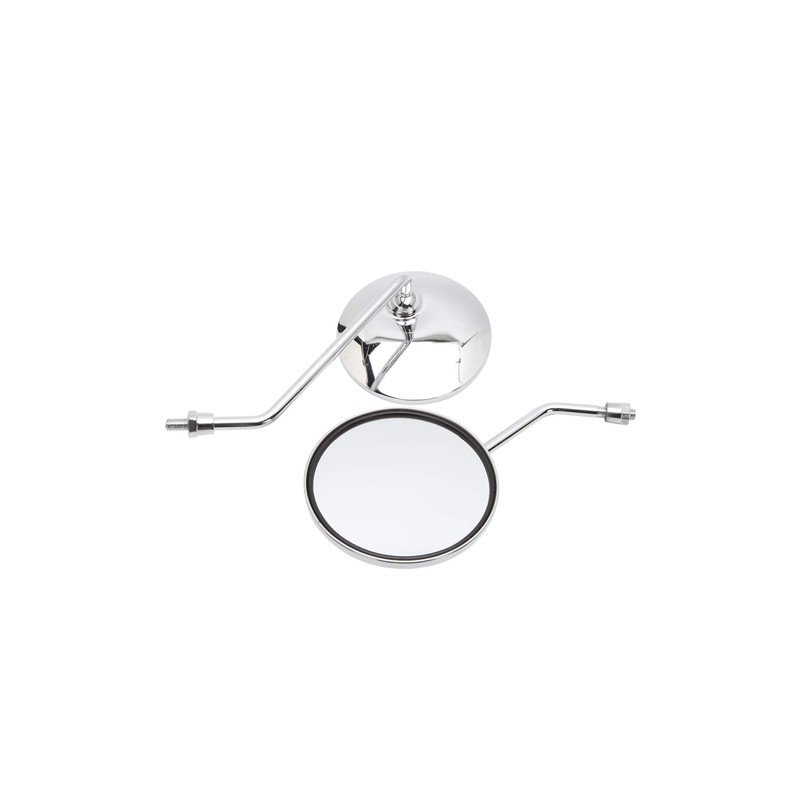 Chrome Motorcycle Handlebar Mirrors Rearview Side Mirrors Fit with M8