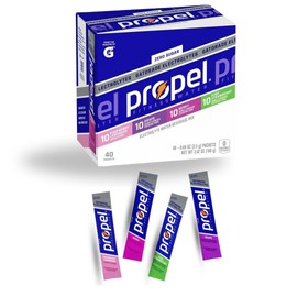 Generic Propel Powder Packets Electrolyte Hydration - Zero Sugar - Electrolyte Water Beverage Mix Powder Packets - Raspberry Lemonade, Grape, Berry, Kiwi Strawberrry - 40 pack