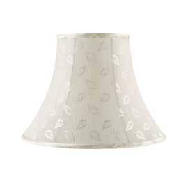 Aspen Creative 30134, Handsewn Bell Off-White Spider Shade/Jacquard Textured Fabric, 7" Top x 14" Bottom x 11" Slant