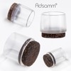 Adsamm® 4 x Chair Leg Caps with Felt / Transparent