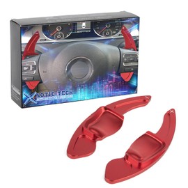 x xotic tech Sporty Red Paddle Shifter Extensions Cover Trim Compatible with Volkswagen MK6 Golf/GTI 2009-2014, CC 2008-2017, Jetta 2011-2017, Beetle 2013-2015