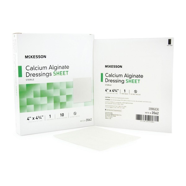 McKesson Alginate Dressing 4 X 4-3/4'' Sterile 10 per Box