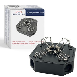 RU CHILLIN Reusable Mouse Trap - Multi Catch Mice Traps for Indoor & Outdoor Use, Pet & Child Safe 4-in-1 Snap Design (Black)