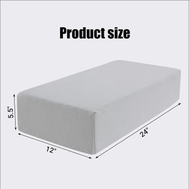 HOMBYS 100% Cotton Pillowcase for Cube Pillow-Soft and Breathable Cotton Pillowcase with Hidden Zip, 1 Pack Soft Stretch Pillow Cover Fits 90° Pillow (Do Not Include Pillow), Light Grey